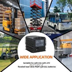 New 24V 25A Battery Charger for Scissor Lift Golf Cart Forklift Scrubber