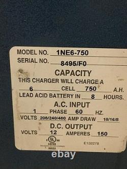 North East Industrial Forklift Battery Charger Model 1NE6-750 12v