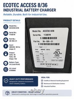Power House ACCESS 8/36 36V Forklift Battery Charger 480V Industrial Charger