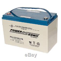 Power-Sonic PG12V103-FR 12V 103AH Forklift Pallet Jack Mobile Home RV Battery