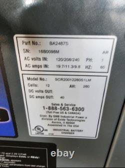 SCR SCR20012260S1LM 24 Volts, 40 Amp, 260 AH Forklift Battery Charger Brand NEW