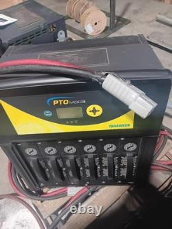 Three available industrial forklift battery chargers ready to use