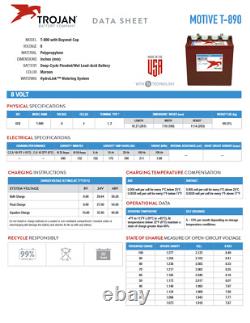 Trojan T-890 GC8 Deep Cycle 8V Battery X8