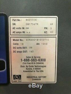 USED Three Phase 36 VOLT Battery Charger 1050 AMP HOUR 600 Volts Input