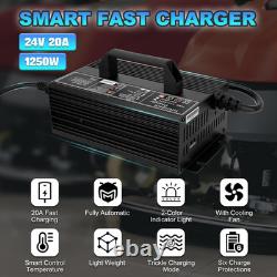 Upgraded 24V 20A Forklift Battery Charger with LCD Display Smart Golf Cart 20 Am