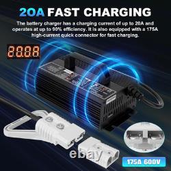 Upgraded 24V 20A Forklift Battery Charger with LCD Display Smart Golf Cart 20 Am