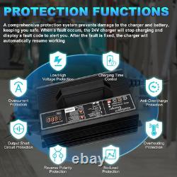 Upgraded 24V 20A Forklift Battery Charger with LCD Display Smart Golf Cart 20 Am