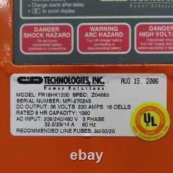 CD Technologies Fr18hk1200 Chargeur De Batterie Élévateur À Fourche De 36 VDC 18 Cellules 208-480v 3ph