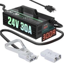Chargeur de Batterie de Chariot Élévateur 24V 30A Chargeur Intelligent de Chariot Élévateur avec Écran LCD 24 Volts