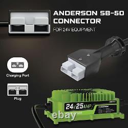 Chargeur de batterie 24 Volt 25A pour chariot élévateur, transpalette électrique, nettoyeurs de sol