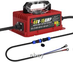 Chargeur de batterie 48V, chargeur de chariot de golf/ chariot élévateur 1000W 15A pour Lifepo4/Lithium/Plomb
