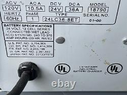 Chargeur de batterie DC 24 Volt Lestronic II 2 Lester 36 amp 120 VAC 18790 24LC36-8ET