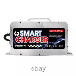 Chargeur de batterie LiFePO4 Lithium 24V (29,2V) 30A pour chariot élévateur marin et transpalette