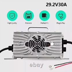 Chargeur de batterie LiFePO4 Lithium 24V(29.2V) 30A pour chariot élévateur marin et transpalette