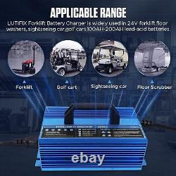 Chargeur de batterie de chariot de golf intelligent 24V Chargeur de chariot élévateur Adapté pour batterie au plomb-acide