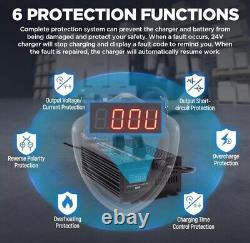 Chargeur de batterie de chariot élévateur 24V 20A Chargeur entièrement automatique Chargeur de batterie au plomb-acide