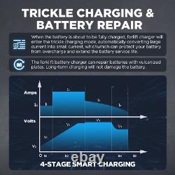 Chargeur de batterie de chariot élévateur 24V 20A Chargeur intelligent de chariot élévateur 600W entièrement automatique 24V