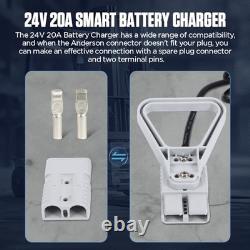 Chargeur de batterie de chariot élévateur 24V 20A, chargeur intelligent entièrement automatique, 24V 24V20A