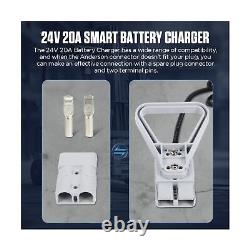 Chargeur de batterie de chariot élévateur 24V 20A, chargeur intelligent entièrement automatique, batterie 24V C
