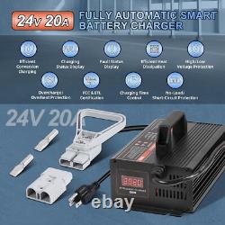 Chargeur de batterie de chariot élévateur 24V 20A entièrement automatique à charge intelligente, transpalette