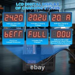 Chargeur de batterie de chariot élévateur 24V 20A entièrement automatique et entretien de batterie 24V Sm