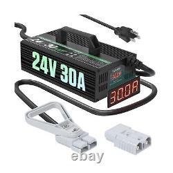 Chargeur de batterie de chariot élévateur 24V 30A Chargeur intelligent de chariot élévateur avec écran LCD 24 V