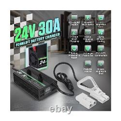 Chargeur de batterie de chariot élévateur 24V 30A Chargeur intelligent de chariot élévateur avec écran LCD 24 V