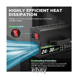 Chargeur de batterie de chariot élévateur 24V 30A Chargeur intelligent de chariot élévateur avec écran LCD 24 V