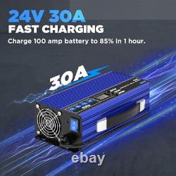 Chargeur de batterie de chariot élévateur 24V 30A entièrement automatique pour batteries au plomb-acide