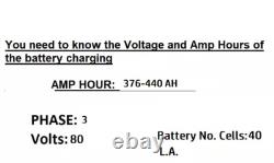 Chargeur de batterie de chariot élévateur 80 volts trois phases numériques 80v 80 amp 208-240-480v