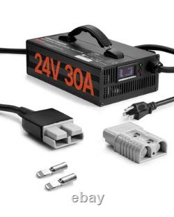 Chargeur de batterie de chariot élévateur VEVOR Smart entièrement automatique 24V 30A portable