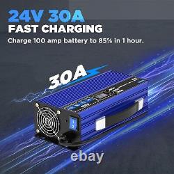 Chargeur de batterie de chariot élévateur automatique intelligent 24V 30A pour batterie plomb-acide