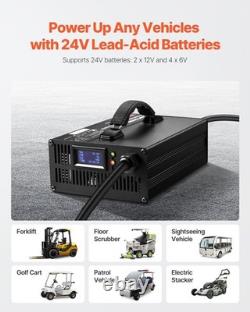 Chargeur de batterie de chariot élévateur avancé 24V 30A intelligent automatique rapide portable
