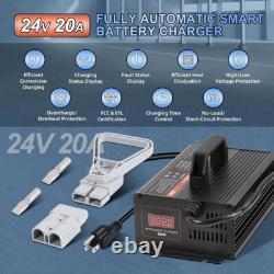 Chargeur de batterie de chariot élévateur entièrement automatique 24V 20A pour batterie au plomb 600W