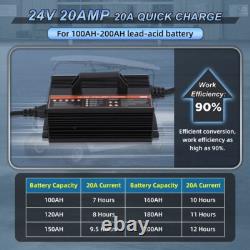 Chargeur de batterie de chariot élévateur entièrement automatique 24V 20A pour batterie au plomb 600W