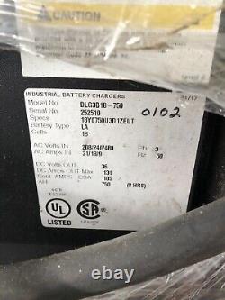 Chargeur de batterie industriel Legacy Dlg3b18-750 à 18 cellules 208/240/480 36v (00)