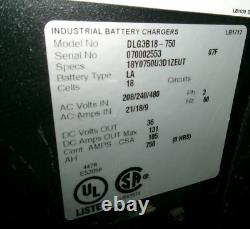 Chargeur de batterie industriel Legacy Dlg3b18-750 avec 18 cellules 208/240/480 36v (00)