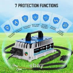 Chargeur de batterie pour chariot de golf intelligent 18A 1250W Chargeur de chariot élévateur M25 avec fiche étanche