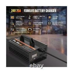 Chargeur de batterie pour chariot élévateur 24V 20A, Chargeur de chariot élévateur 24 volts intelligent automatique 24