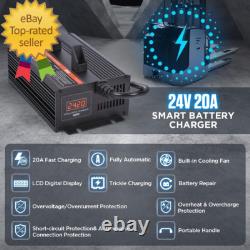 Chargeur de batterie pour chariot élévateur 24V 20A Chargeur intelligent pour chariot élévateur 24 volts 600W Auto Pallet