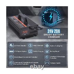 Chargeur de batterie pour chariot élévateur 24V 20A Chargeur intelligent pour chariot élévateur 600W Entièrement automatique 24V C