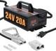 Chargeur De Batterie Pour Chariot &eacute;l&eacute;vateur 24v 20a, Chargeur Intelligent Automatique 24 Volts Pour Chariot &eacute;l&eacute;vateur 24v
