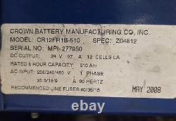 Chargeur de batterie pour chariot élévateur Crown Battery Cr12fr1b-510 d'occasion