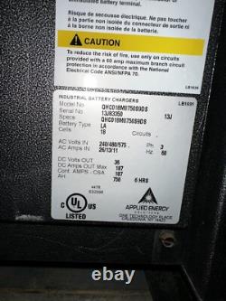 Chargeur de batterie pour chariot élévateur Quarterhorse 36VDC 18 cellules avec égaliseur QHC018M0750S9D