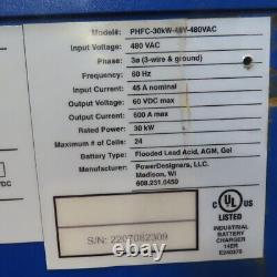 Chargeur de batterie pour chariot élévateur multi-volts Power Charge PHFC-30KW-48V-480V 24/36/48 VCC