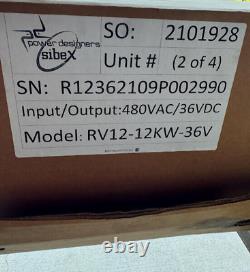 Chargeur de chariot élévateur Power Designers Sibex Modèle RV-15.6-350-36 36V 2000AH Neuf