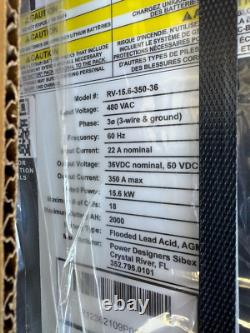 Chargeur de chariot élévateur Power Designers Sibex Modèle RV-15.6-350-36 36V 2000AH Neuf