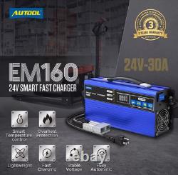 Chargeur de chariot élévateur numérique 24 Volt 30A Chargeur de batterie intelligent et rapide entièrement automatique