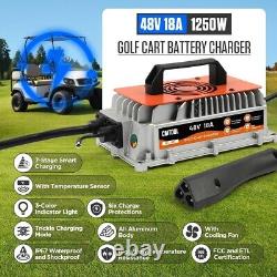 Chargeur de voiture de golf 48V 18A 1250W pour batterie au plomb compatible avec EZGO RXV et TXT
