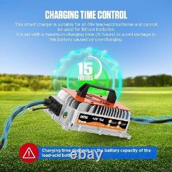 Chargeur de voiture de golf 48V 18A 1250W pour batterie au plomb compatible avec EZGO RXV et TXT